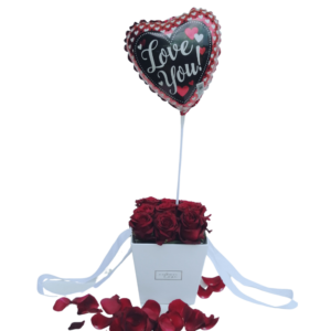 Forever Love - 9 Roses in a Box & Love Balloon