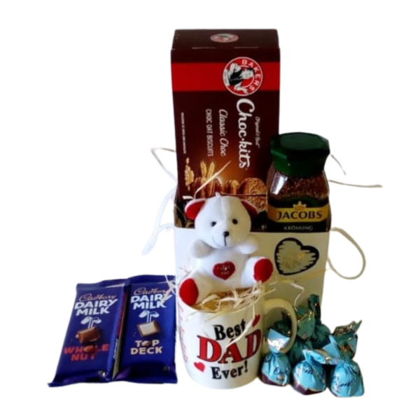 Dad Coffee Break - Cup, Chocs, Biscuits, Jacobs Coffee & a Teddy