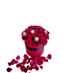 Sweet Romance - 30 Red Roses in a Box with 5 Ferrero Rocher